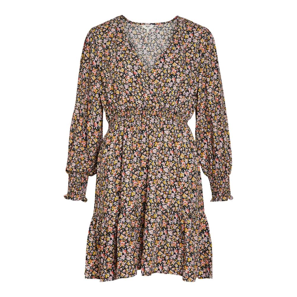 Vestido OBJECT corto manga larga microfloral OBJELISABETH 23037845