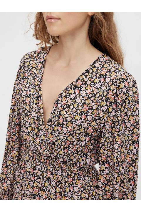 Vestido OBJECT corto manga larga microfloral OBJELISABETH 23037845