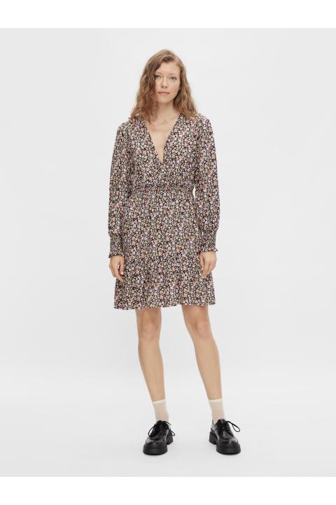 Vestido OBJECT corto manga larga microfloral OBJELISABETH 23037845