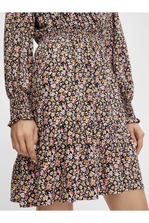 Vestido OBJECT corto manga larga microfloral OBJELISABETH 23037845