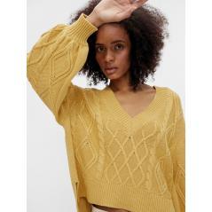 Jersey OBJECT amarillo calado escote en V OBJWENDY 23037404