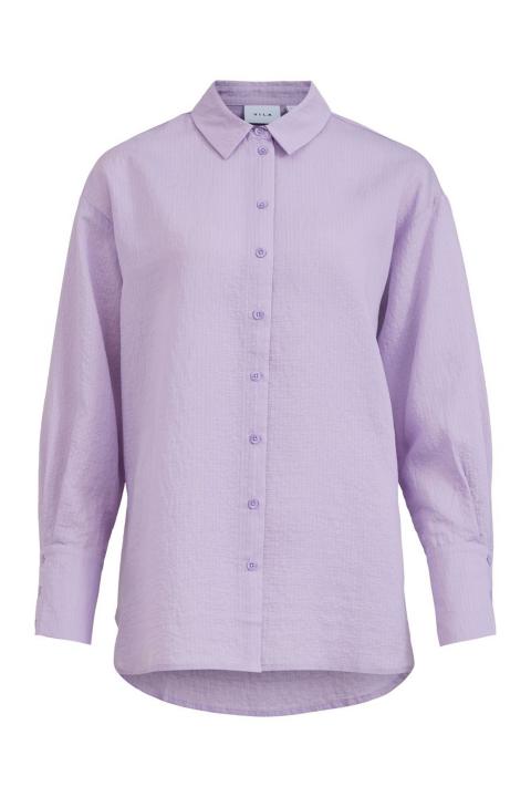 Camisa VILA larga oversize textura lila VIVALIA 14073357