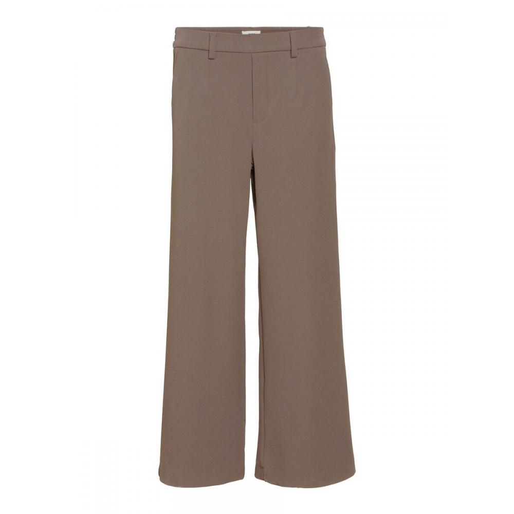 Pantalones OBJECT vestir pernera ancha color topo OBJLISA 23037921
