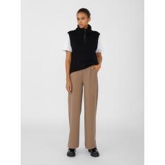 Pantalones OBJECT vestir pernera ancha color topo OBJLISA 23037921