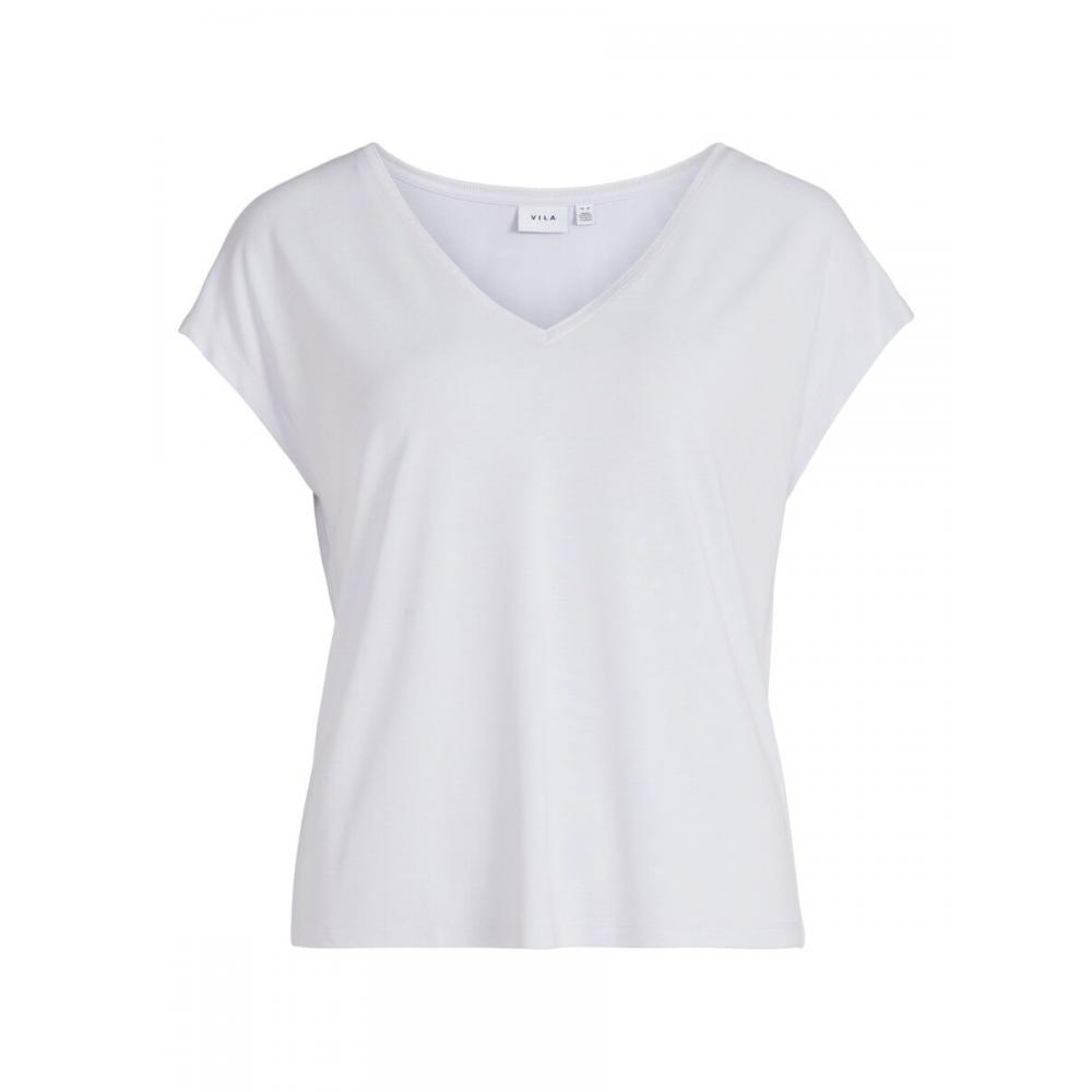 Camiseta VILA manga corta escote V blanca VIMODALA 14067272