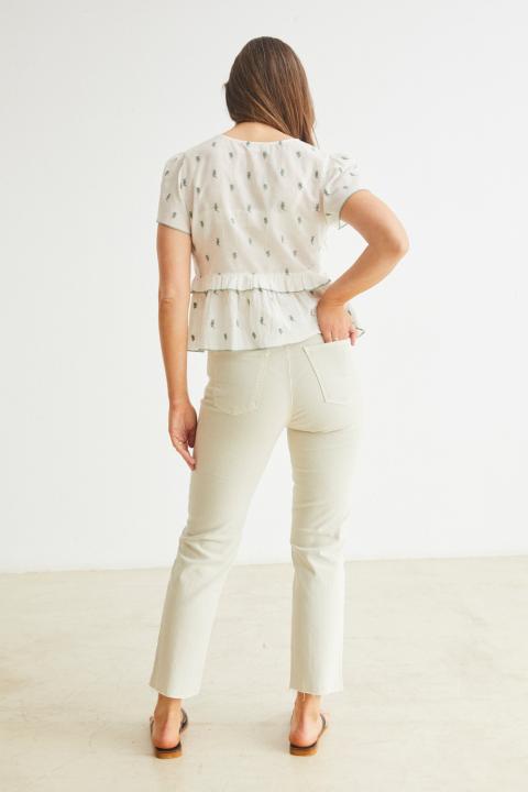 Jeans eseOese verdes rectos bajo deshilachado LOUISE 110535