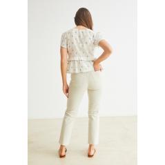 Jeans eseOese verdes rectos bajo deshilachado LOUISE 110535