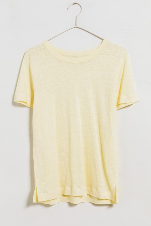 Camiseta eseOese amarilla básica manga corta lino 110595