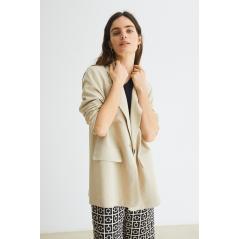 Blazer eseOese beige fluida con bolsillos 110744