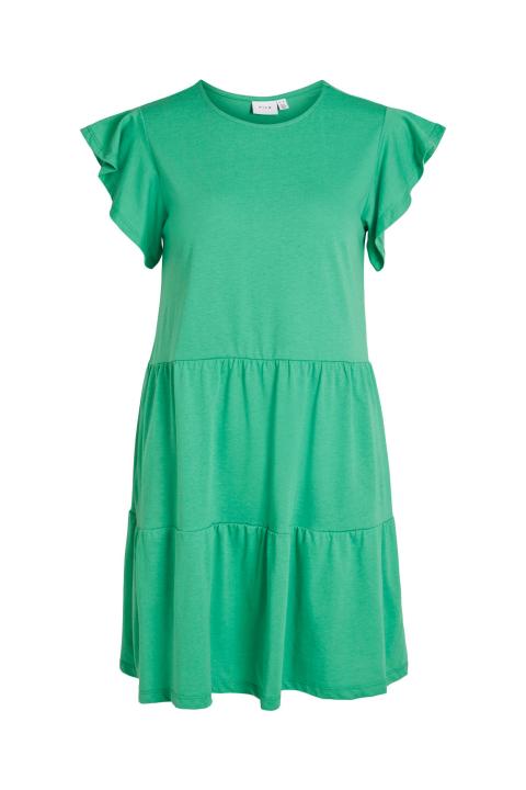 Vestido VILA verde corto volantes algodón VISUMMER 14059946