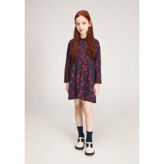 Vestido niña COMPAÑÍA FANTÁSTICA MINI cuello camisero estampado corazones 24M-40006