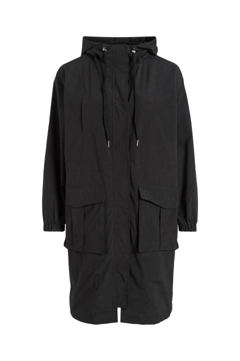 Parka larga VILA ligera con capucha negra VISILIANA 14079697