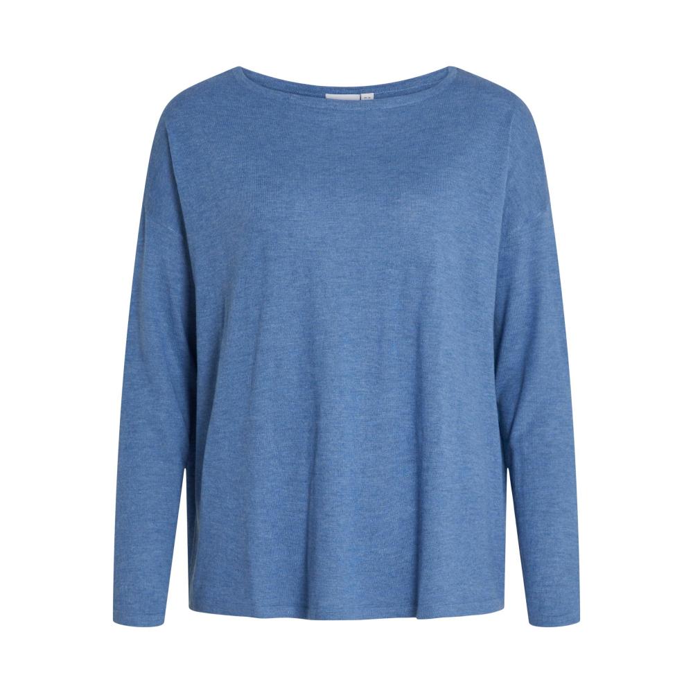 Top punto fino VILA oversize manga larga azul VIABELLA 14079773