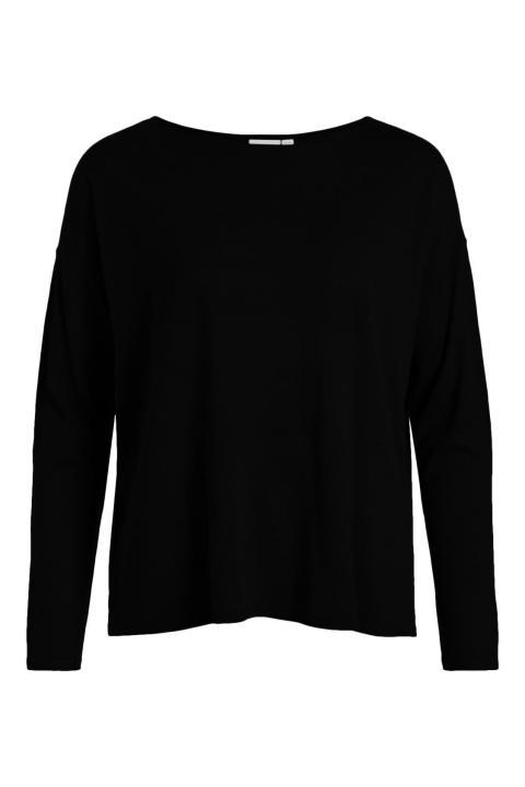 Top punto fino VILA oversize manga larga negro VIABELLA 14079773
