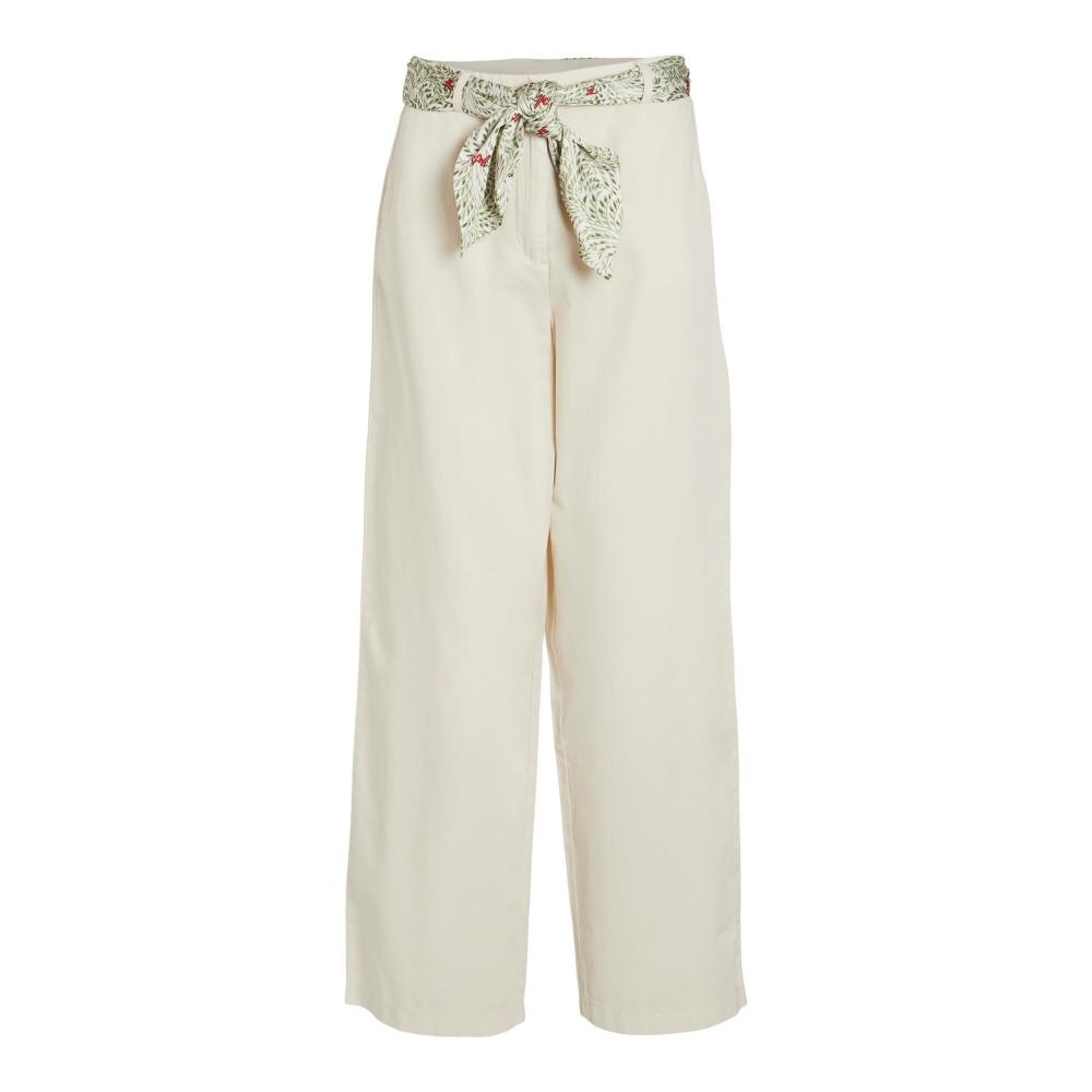 Pantalones anchos VILA beige cintura alt