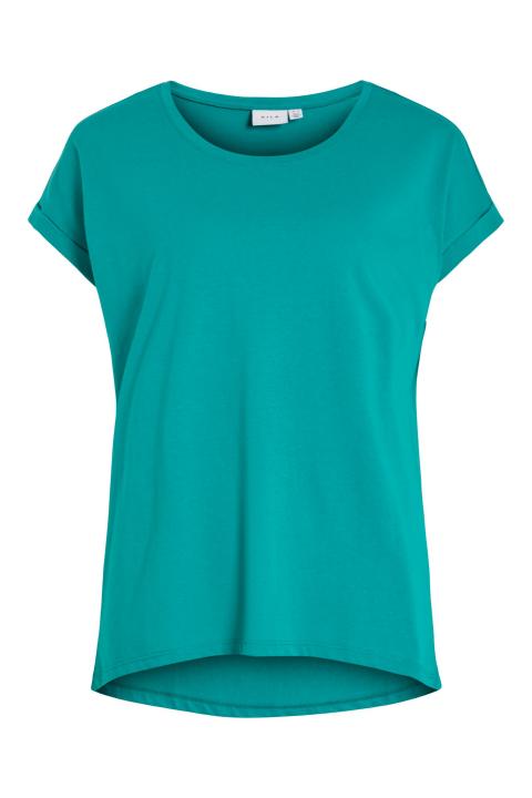 Camiseta básica VILA manga corta  cuello redondo verde VIDREAMERS 14083083