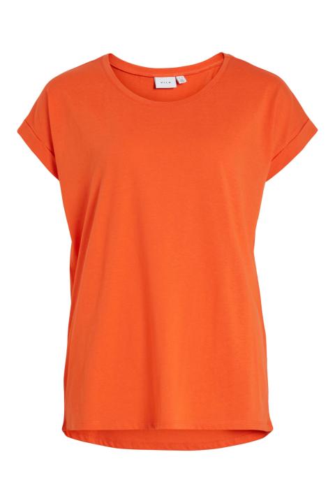 Camiseta básica VILA manga corta cuello redondo naranja VIDREAMERS 14083083