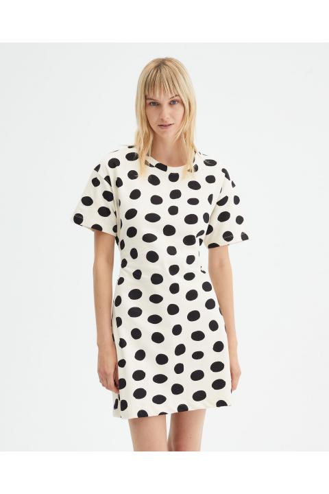 Vestido COMPAÑÍA FANTÁSTICA corto cut out estampado lunares 31C-42020