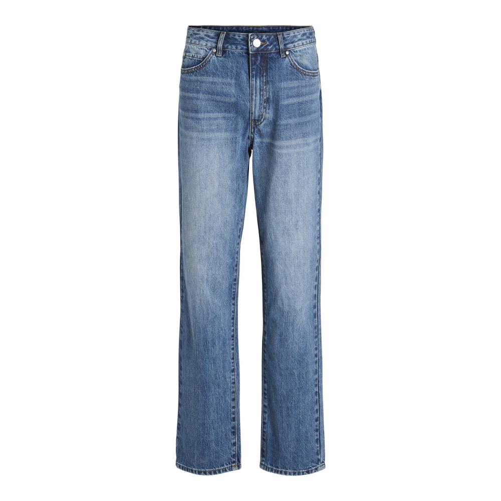 Jeans ROUGE VILA tiro alto pernera recta lavado azul oscuro VIJOLINE 14089020