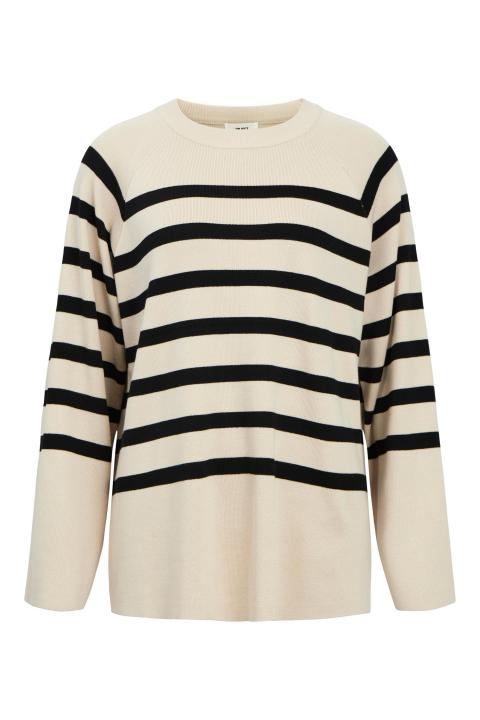 Jersey OBJECT oversize cuello redondo fondo beige rayas negras OBJESTER 23040846
