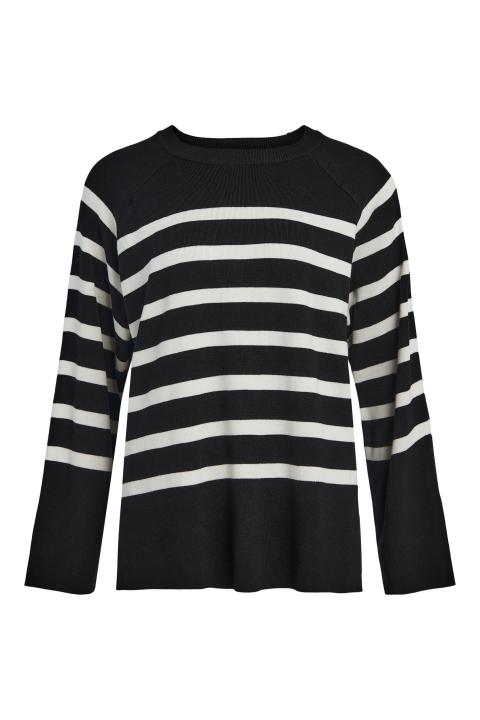 Jersey OBJECT oversize cuello redondo fondo negro rayas beige OBJESTER 23040846
