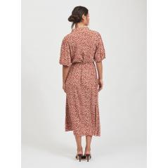 VESTIDO VILA MIDI ESTAMPADO HENNA VIKITTIE 14066558