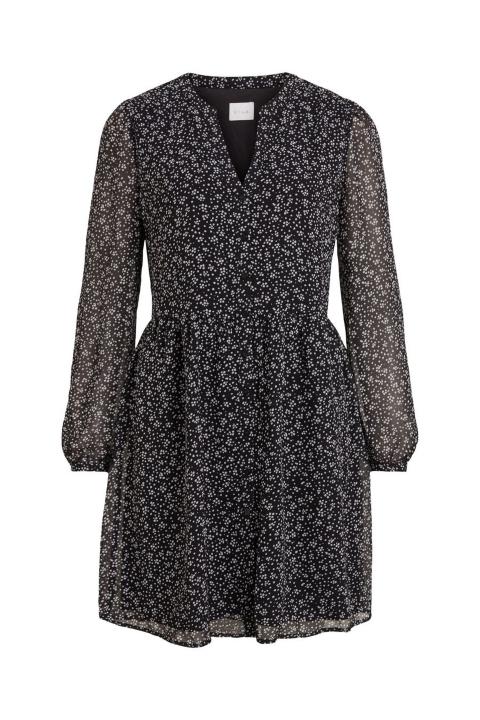 VESTIDO VILA NEGRO GASA ESTAMPADO VIAMIONE 14063317