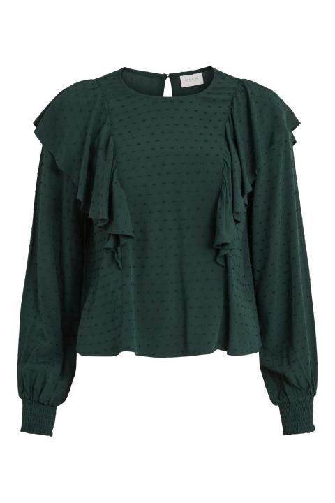 BLUSA VILA PLUMETI VOLANTES VERDE VIPAYTON 14068263