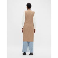 CHALECO OBJECT LARGO PUNTO CANALÉ CAMEL OBJDIVA 23036447